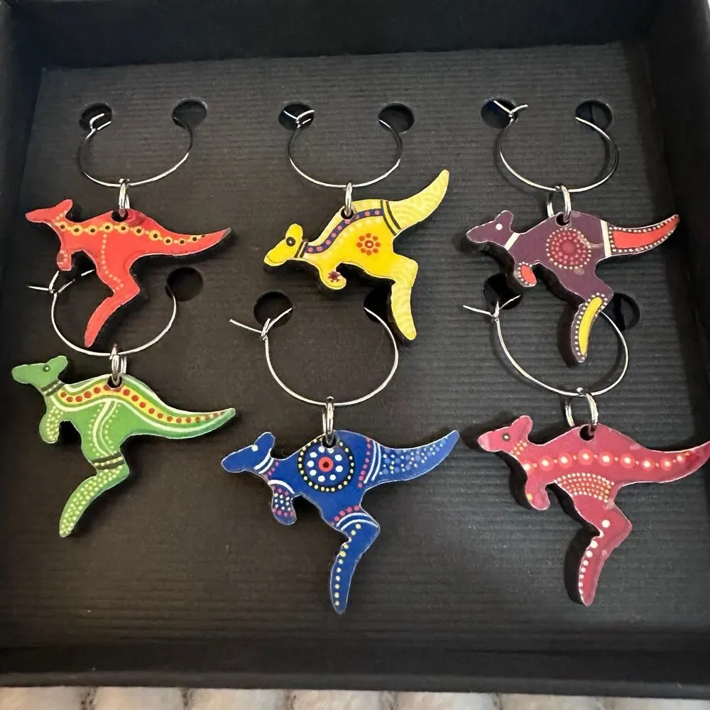 Kangaroo Wine Charms
